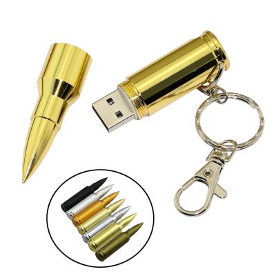 China Metal Bullet USB Flash Drive With Metal Shape Special Key Ring Can Be Customize LOGO Usb Flash Drive for sale