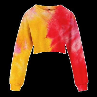 China Women's Hoodies Breathable 100% Cotton Fabric Customized Sweatshirts For Girls Long Sleeve Top Crop Tie Dye Hoodie for sale