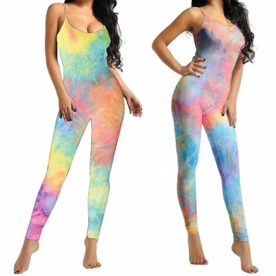 China 2020 Autumn fashion women's pants breathable ladies clothes tie dye yoga set girls pants fitness and yoga wear overalls for sale