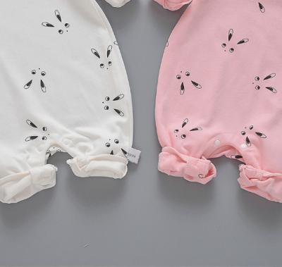 China 100% Cotton Fabric Babies Romper Printed Bunny Baby Bodysuit for sale