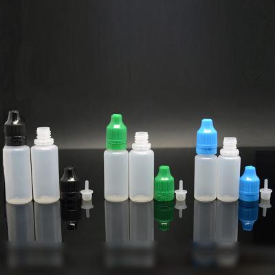 China Squeezable Small 10 ml 30ml plastic dropper bottles with normal short tip for sale