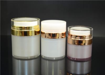 China Round airless plastic acrylic containers with lids for personal care for sale