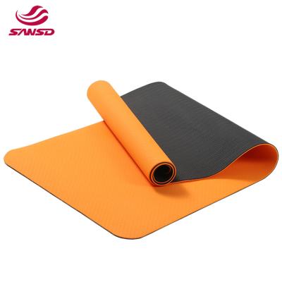 China 2021 Non-Toxic High Elasticity Factory Direct Tape Skid Proof Foldable Non-Toxic Travel Yoga Mat With Double Layer for sale