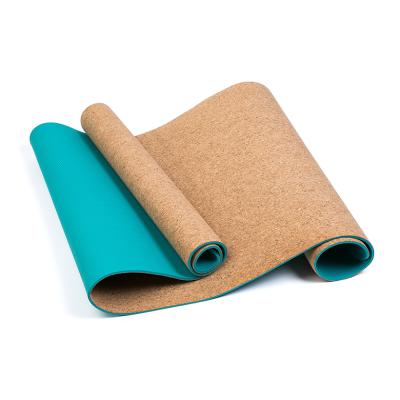 China 2021 hot sale factory direct high elasticity china double sided print eco-friendly custom made private label cork tape yoga mat for sale