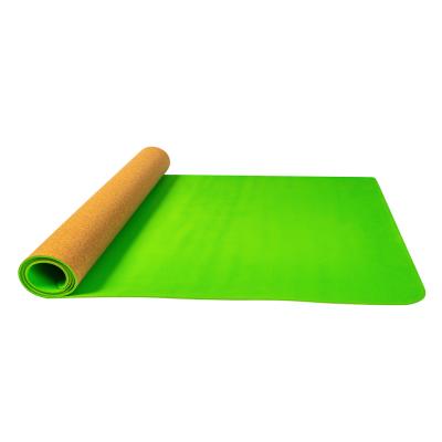 China Natural Green Rubber Grip Grip Grass Cork Yoga Mat Non Private Label Organic Ground Cheap Eco Friendly Yoga Mat Cork for sale