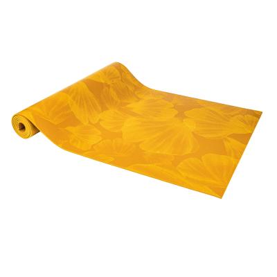 China Custom Digital Printed PVC Mat Yoga Ginkgo Sheet Workout Pilates Folding Natural Rubber Private Label PVC Mat Eco Friendly Yoga for sale