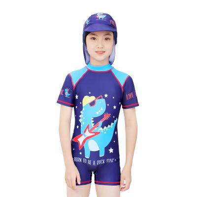 China New Children's Breathable One-Piece Swimsuit Training Dinosaur Cartoon Swimming Surfing Swimsuit for sale