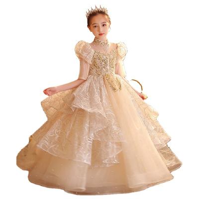 China Anti-wrinkle Girls Dress 2022 Wedding Bridesmaid Dresses Stunning Fairy Sequins Beads Princess Dress Gorgeous Retro Prom Costume Beautiful for sale