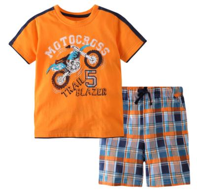 China 2021 Men Two Piece Cotton Casual T-shirt Summer Kid Shorts Sets for sale