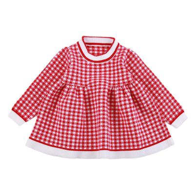 China 2021 Breathable New Korean Knitted Dress 0-5 Years Baby Sweater Spring Long Sleeve Dresses For Little Girls for sale