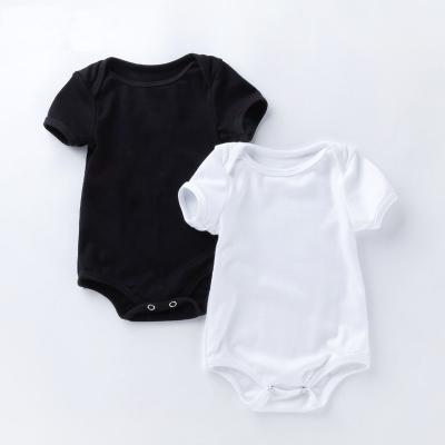 China Cotton Factory Wholesale 0-2 Years Newborn Baby Breathable Short Sleeve Romper,Baby Solid Color Triangle Romper for sale