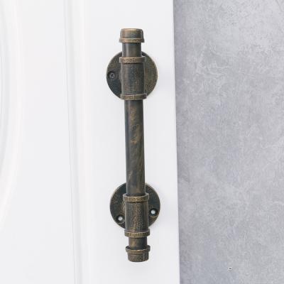 China Interior Industrial Kitchen Front European Modern Cabinet Pull Art Deco Door Handle Classic Industrial Rustic Tubular Iron Furniture for sale