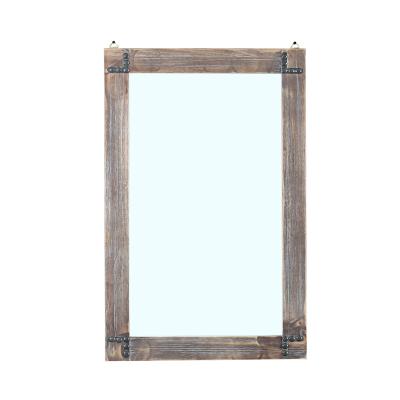 China Hd Industrial Rustic Wooden Representation Furniture Bathroom Decor Waterproof Dustproof Wall Mirrors for sale