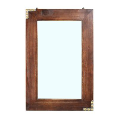 China Black Rustic Rustic Home Solid Pine Wood Frame Decoration Wall Hotel Bathroom Furniture Long Mirror for sale