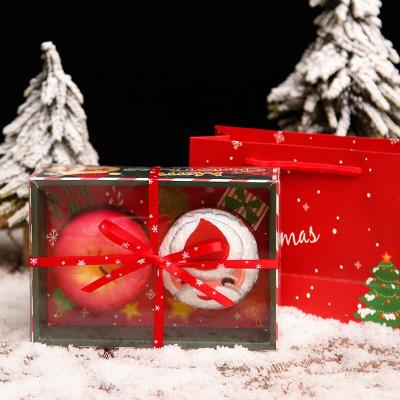 China Wholesale Creative Design Christmas QUICK DRY Gift Boxed Santa Candle 2PCS Cake Towel Set for sale