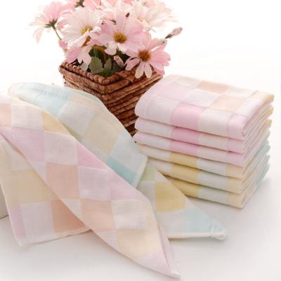 China Wholesale QUICK DRY 100% Cotton Plaid Babies Cute Hand Towel for sale