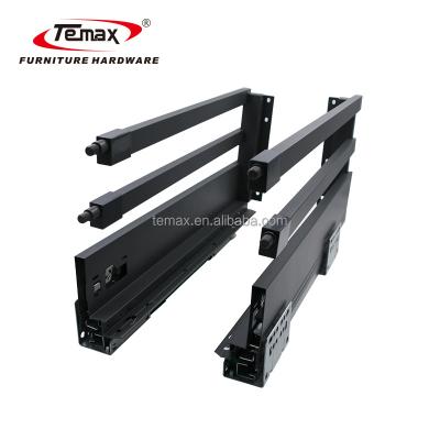 China Temax Buffet Drawer Slide Parts Soft Close / Silence Drawer Boxes Drawer Slide Rail Metal for sale