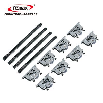 China Aluminum Soft Closing Wardrobe Sliding Door Rollers Frame Sliding Door System Damper MFL08 Temax Hardware for sale