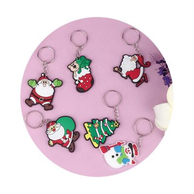 China Wholesale Custom Key Ring Pvc Keychain Christmas Decoration Cartoon PVC Key Chain Souvenir Promotional Christmas Gift 3D PVC Keychain for sale