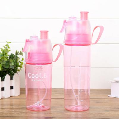 China New Arrival Sustainable Gift Water Mist Pumps Drinking Cup Plastic Climbing Water Bottles With Spray Outdoor Sports Spray Bottle For 400ML for sale