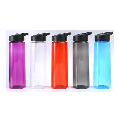 China New Arrival Sustainable Home Cube Good Quality 750ml Sports Eco-friendly Clear Drinking Plastic Water Bottle With Straw for sale