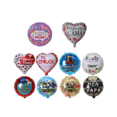 China 18inch Aluminum Foil Happy Mothers Day Theme Foil Balloons I Love You Heart Shaped Balloon Fathers Day Decoration for sale