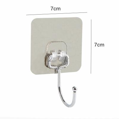 China New Arrival Bathroom Wall Hook Kitchen Storage Hook Transparent Strong Self Adhesive Wall Hanger for Bathroom Kitchen and Home for sale