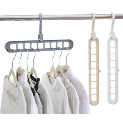 China New Arrival LUXURY 9 Holes Drying Hanger 360 Degree Rotation Foldable Plastic Rack 9 In 1 Long Hook Hanger for sale