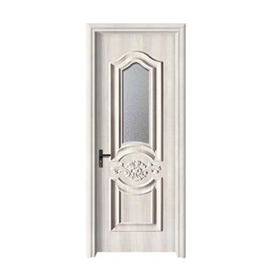 China Waterproof Cheap Price Modern Wooden Toilet Bathroom Doors With Frosted Privacy Glass for sale