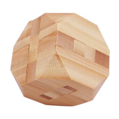 China Educational Toy Bamboo 3d Puzzle Ball 14 Faces Ming Lock Children's Toys DIY Solves OEM Unisex for sale