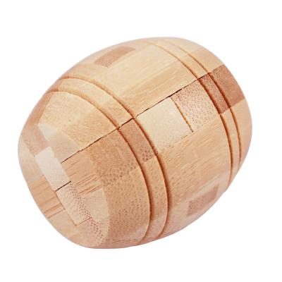 China Educational Barrel Shape Wine Puzzle Toy 3d Hole Ming Lock DIY Bamboo Puzzle Toy for Kids Unisex OEM for sale