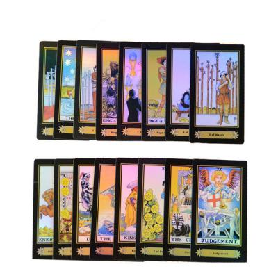 China Mini Big Print Bulk Luxury Paper Custom Black Holographic Tarot Oracle Cards for sale