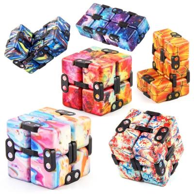 China Custom Christmas Magnetic Mini Fidget Photo Infinity Rainbow Galaxy Magic Cube for sale