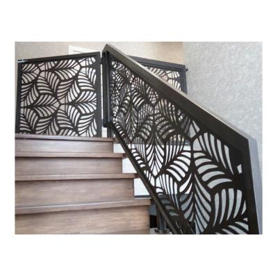 China Custom Hotel Laser Cutting Aluminum Decorative Metal Railing Panel Stair Railing Fence Panel for sale