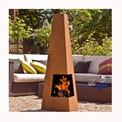 China Stocked Customized Garden Decor Corten Steel Fire Pit Table Large Corten Steel BBQ Grill Table for sale