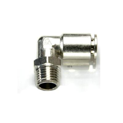 China Printing Stores Quality Assured Nickel Plated Brass Quick Fitting L-shape Connector for sale