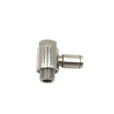 China Print Shops Quality Assured Nickel Plated Brass Right Angle Rotatable Pneumatic Quick Fitting Connector for sale