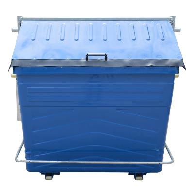 China Rolling Type 2400L Street Cover Fire Resistant Garbage Yard Outdoor Steel Trash Can Suppliers Big Trash Can for sale