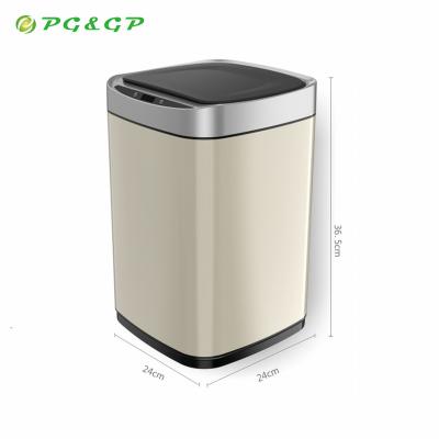 China Rolling type hige technology robot voice operated touchless dustbin modern classified sealed desktop cover trash can for sale