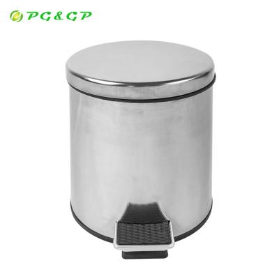 China Rolling Cover Type Office Commercial Waste Paper Bin Morden Leather Mounted Gold Luxury Trash Can for sale