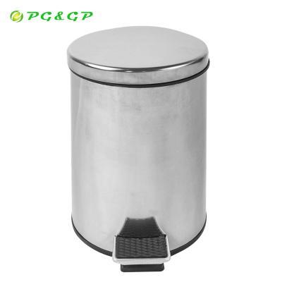 China Rolling Type Custom Lobby Trash Can Office Stainless Steel Cover Decorative Crystal Round Trash Can 50L for sale