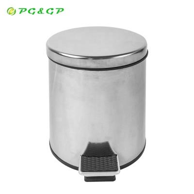 China Rolling Type High Quality Color Customized Round Standing Stainless Steel Trash Can Handle Cover Customized Trash Can for sale