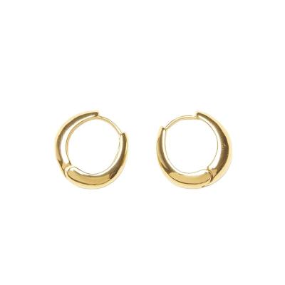 China CLASSIC Yadoo Vermeil 925 Sterling Silver 18k Gold Plated Women Jewelry Wholesale Thin Classic Bold Hoop Earrings for sale