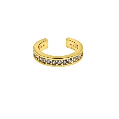 China Yadoo Vermeil CLASSIQUE Jewelry S925 Sterling Silver 18k Gold Plated Women Fashion Diamond Pave Cuff Earrings unique for sale