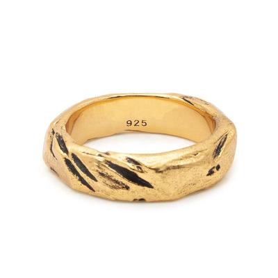 China Yadoo Vermeil Vintage CLASSIC Gold Plated Jewelry S925 Sterling Silver 18k Mens Carved Gold Ring for sale