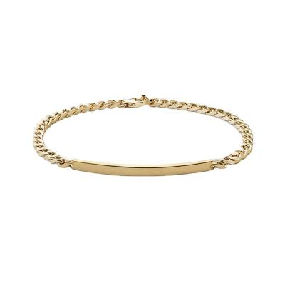 China Yadoo Vermeil Jewelry S925 Sterling Silver 18k Men's Jewelry S925 Sterling Silver 18k CLASSIC Gold Plated Cuban Chain Bracelet Hip Hop ID Fine 3mm for sale