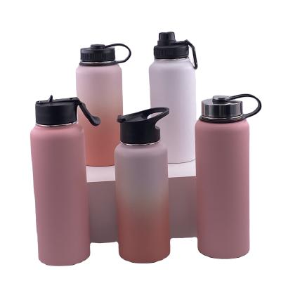 China PORTABLE 40oz 32ozwith colorful straw thermo vacuum flasks and stainless steel wide mouth lids for sale