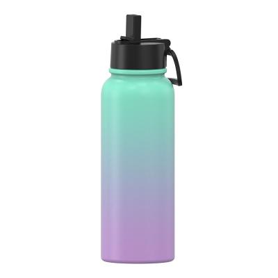 China Custom 32oz PORTABLE with Straw and Wide Mouth Lids Stainless Steel Vacuum Bottle Thermo Flasks for sale