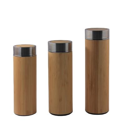 China Eco - Friendly Outdoor Bamboo Business Tumbler Insulated Vacuum Flask With Removable Tea Infuser for sale