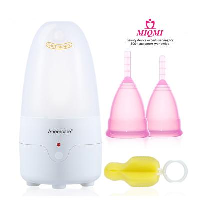 China ABS MIQMI Disc Portable Menstrual Cup Set Order Reusable Online Steam Sterilizer 100% Medical Grade Organic Silicone for sale